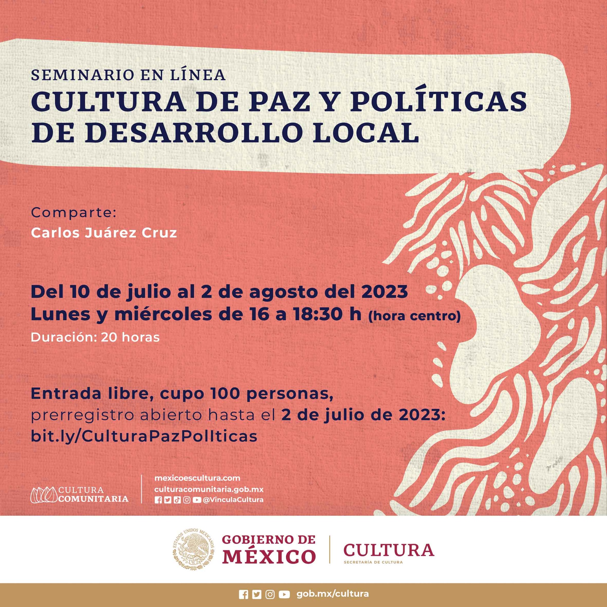 Actividad Cultural Comunitaria: Seminario en línea “Cultura de paz y políticas de desarrollo local